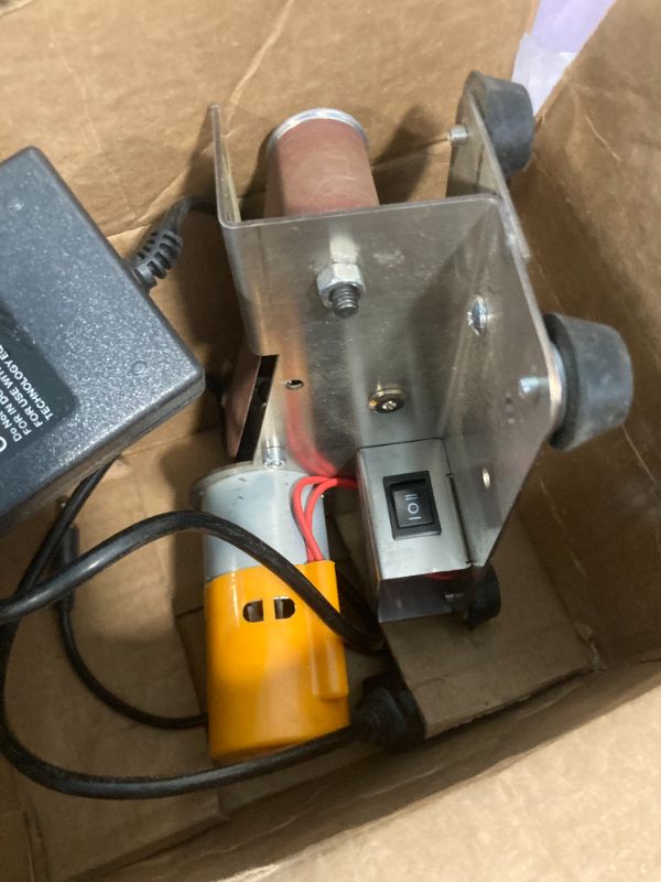 Photo 1 of **USED**NuoDunco 3-In-1 Mini Belt Sander - 15 Degree Knife Sharpener Electric Bench Grinder Sanding Machine, 7 Adjustable Speed Buffer Polisher for Metal Wood DIY Handcraft, Tool & Knife Sharpening (no kit missing all accessories 