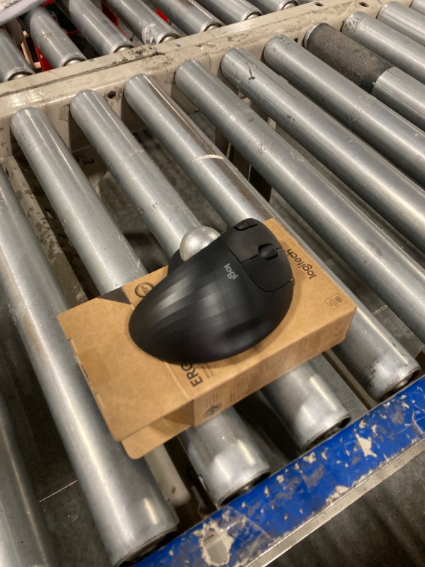 Photo 1 of Logitech Ergo M575S Wireless Trackball Mouse, Wireless Ergonomic Mouse with Bluetooth and Encrypted Dongle, Comfortable Thumb Control, Precise and Smooth Tracking, for PC/Mac - Black Silver Ball