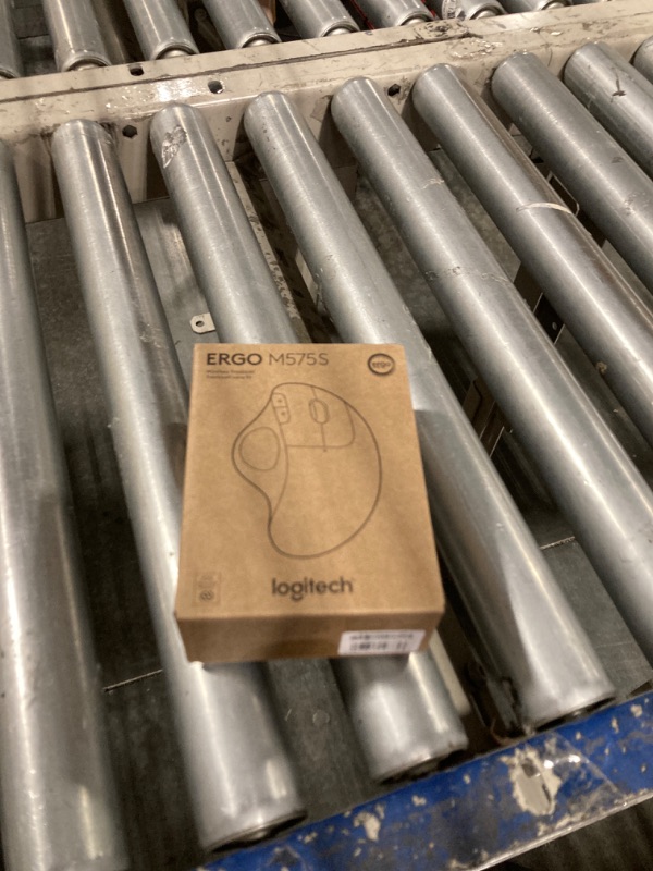 Photo 1 of Logitech Ergo M575S Wireless Trackball Mouse, Wireless Ergonomic Mouse with Bluetooth and Encrypted Dongle, Comfortable Thumb Control, Precise and Smooth Tracking, for PC/Mac - Black Silver Ball