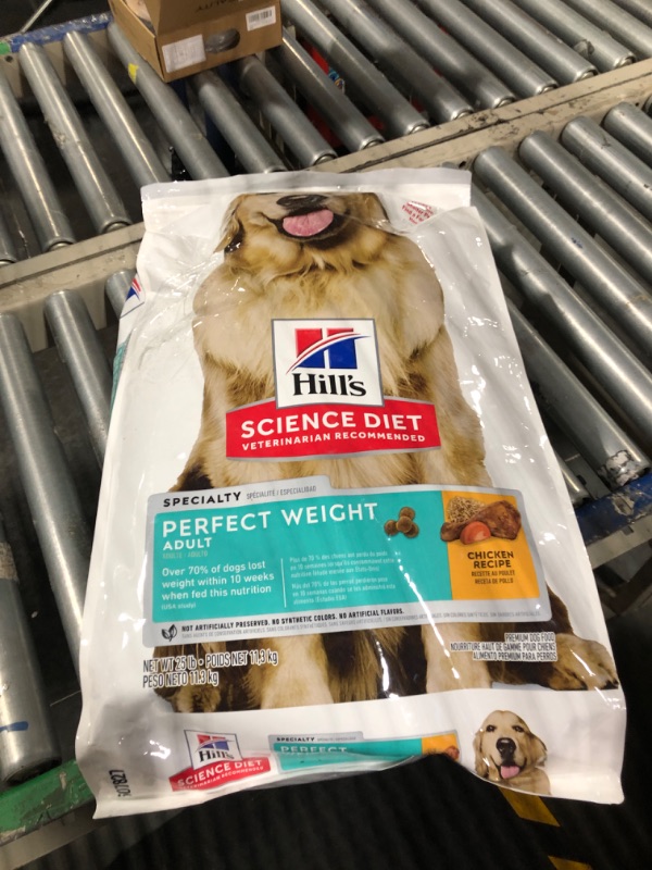 Photo 2 of ***small tear on bag ***Hill's Science Diet Perfect Weight, Adult 1-6, Weight Management Support, Dry Dog Food, Chicken Recipe, 25 lb Bag