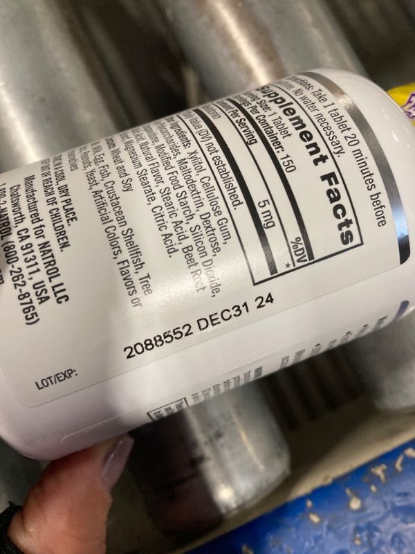 Photo 3 of Natrol Sleep Melatonin 5mg Fast Dissolve Tablets, Nighttime Sleep Aid for Adults, 150 Strawberry-Flavored Melatonin Tablets, 150 Day Supply Strawberry 150 Count (Pack of 1) (EXP: 12/31/24)