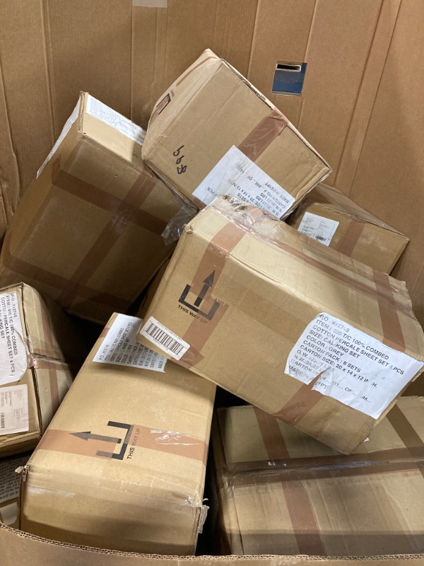 Photo 1 of ****PALLET OF BED SHEETS/ NO RETURNS, LIQUIDATION. BOX = 16*** California King Size Sheets 100% Cotton Made in Egypt Soft 400 Thread Count for, 4 Pieces Bedding Sheets & Pillowcases Sets, California, King, Gray,