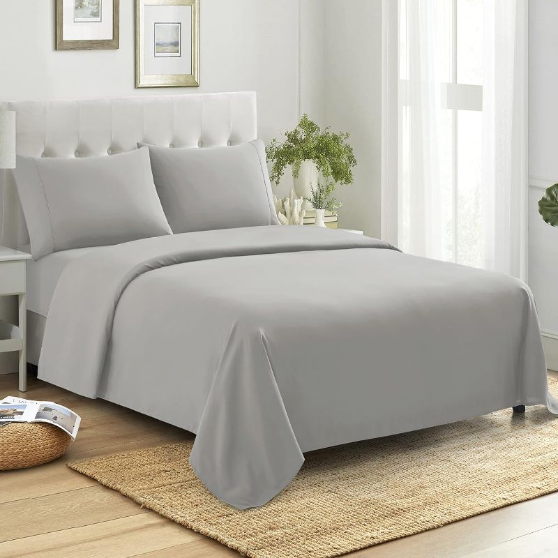 Photo 1 of ****PALLET OF BED SHEETS/ NO RETURNS, LIQUIDATION. BOX = 16*** California King Size Sheets 100% Cotton Made in Egypt Soft 400 Thread Count for, 4 Pieces Bedding Sheets & Pillowcases Sets, California, King, Gray,