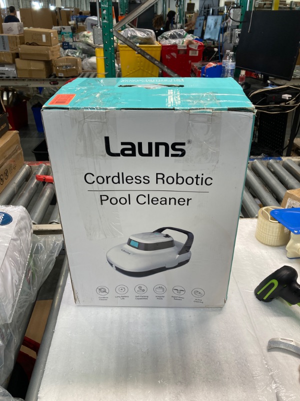 Photo 3 of (2024 Upgrade) Launs S1 Cordless Robotic Pool Cleaner, Dual Motors & Suction Ports Automatic Pool Vacuum Robot Lasts up to 90 Min, Self-Parking Ideal for Above Ground Pools (White)