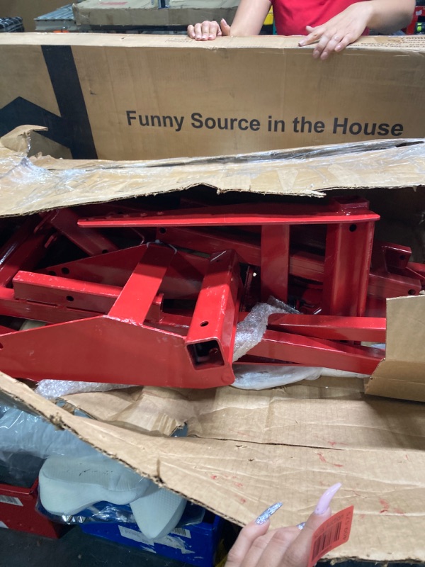 Photo 2 of *** ONLY ONE RAMP*** Hydraulic Car Ramps 5T 11000lbs,  Heavy Duty Steel Car Ramps Lift Height 11.61"-16.21", Low Profile Car Lift Service Ramps Truck Trailer Garage - Red