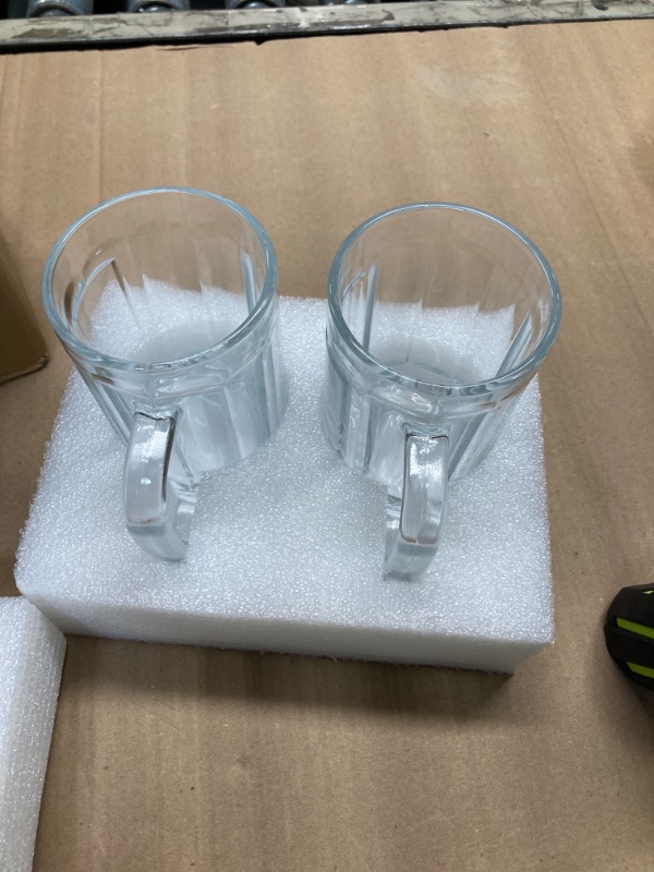 Photo 1 of *** SIMILAR TO THE PHOTO ***  COKTIK 2 Pack Heavy Large Beer Glasses with Handle - 20 Ounce Glass Steins, Classic Beer Mug glasses Set