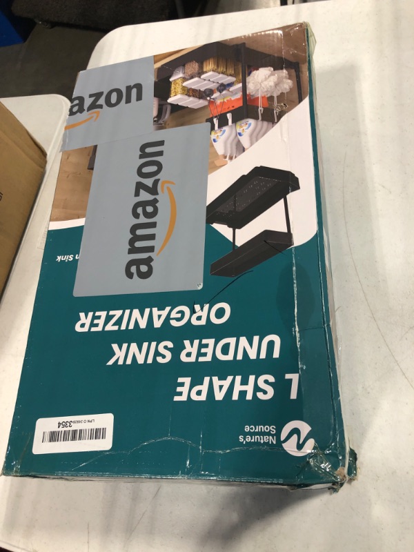 Photo 2 of 2-Tier Under Sink Organizers, 2 Pack Sliding L-shape Cabinet Organizers Narrow Space Storage Multi-purpose Sink Organizer for Bathroom Kitchen Drawer(Black 2 )