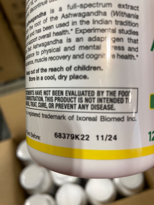 Photo 1 of Jarrow Formulas Ashwagandha 300 mg - 120 Veggie Capsules - Overall Health & Resistance to Fatigue - Supplement Supports Endurance, Muscle Recovery & Cognitive Health - 60 Servings (Pack of 12)