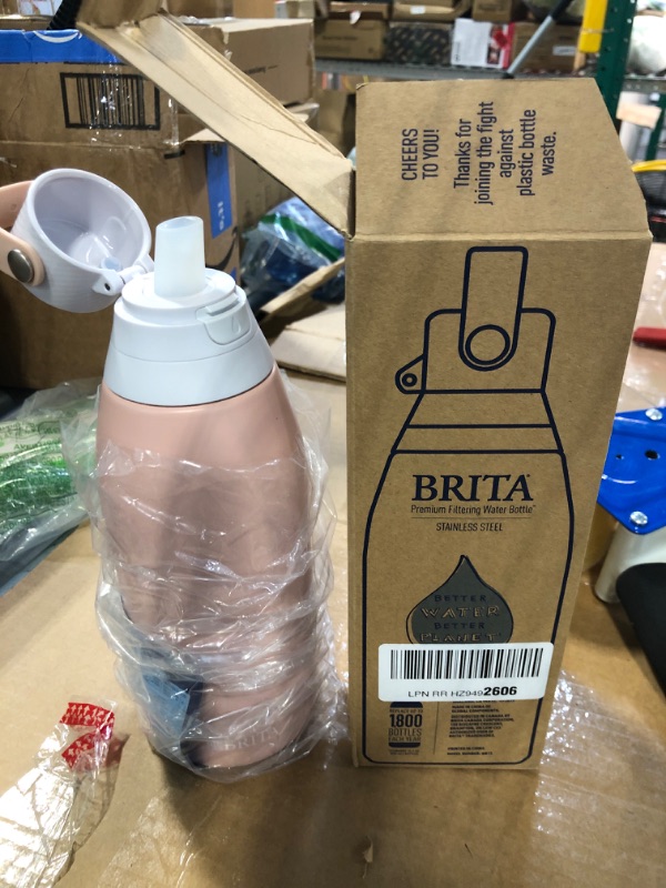 Photo 2 of ***FILTER NOT INCLUDED*** Brita Stainless Steel Premium Filtering Water Bottle, BPA-Free, Reusable, Insulated, Replaces 300 Plastic Water Bottles, Rose - 32 oz.