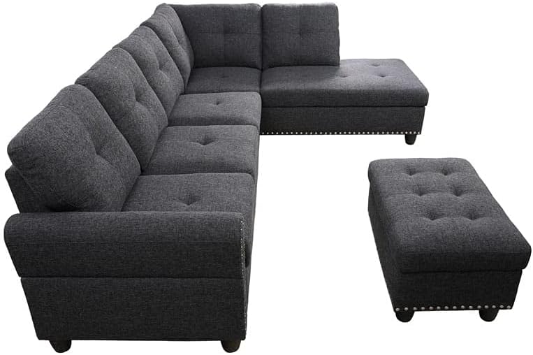 Photo 1 of **JUST THE CHAISE**Modern Sofa Set Furniture Sofa Set Multifunctional Back Cushion & Ottoman Storage Chair (Right Facing, F09911B)
