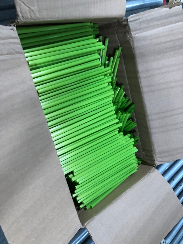 Photo 2 of 10 Inch Plastic Drinking Straw (10 Inch x 0.28 Inch) 250 Pcs (Green)