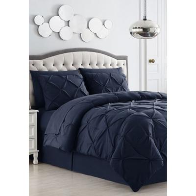 Photo 1 of 8 Piece Bed in a Bag Pintuck Comforter Sheet Set
