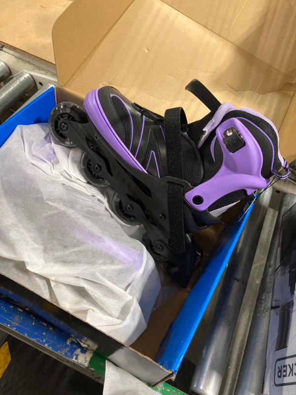 Photo 1 of 2PM SPORTS Kids Adjustable Inline Skates Ages 4-12, Youth Inlie Skates for Girls Boys 5-8 8-12 with Full Light Up Wheels, Beginner Women Men Adult Skates - Purple X-Large