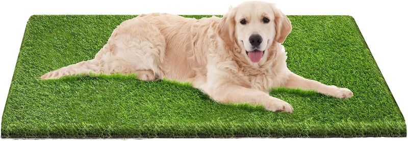 Photo 1 of Artificial Grass, 51" x 26" Dog Pee Pads, Professional Dog Potty Training Rug, Large Dog Grass Mat with Drainage Holes, Pet Turf Indoor Outdoor Flooring Fake Grass Doormat (26x51 inches).