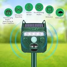 Photo 1 of 1ONLY ****1 Pcs Solar Ultrasonic Animal Repellent 2024 Deer Repellent Devices with Flash Light Motion Sensor Alarm for Cat Squirrel Dog Raccoon Skunk Deer Rabbit, Safe Cat Deterrent Outdoor for Lawn Yard