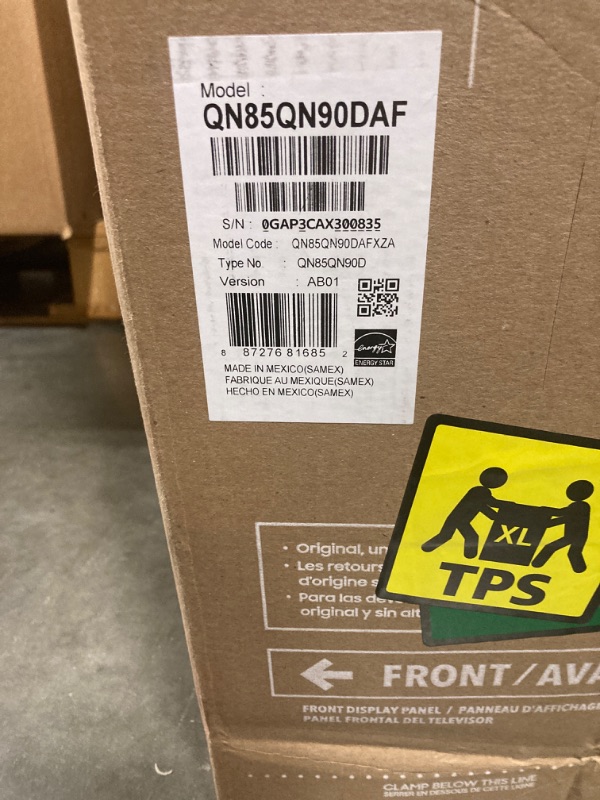 Photo 2 of ***NO POWER CORD OR REMOTE, UNABLE TO TEST, NO COSMETIC DAMAGE***
SAMSUNG 85-Inch Class QLED 4K QN90D Series Neo Quantum HDR+ Smart TV w/Dolby Atmos, Object Tracking Sound+, Motion Xcelerator, Real Depth Enhancer Pro, Alexa Built-in (QN85QN90D, 2024 Model