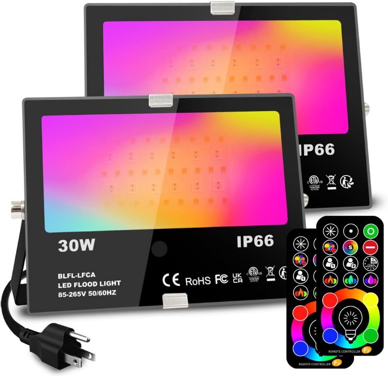 Photo 1 of ***ONLY ONE/REMOTE NOT INCLUDED*** MELPO 15W Led Flood Light Outdoor 100W Equivalent, Color Changing RGB Lights with Remote, 120 RGB Colors, 2600K-5700K,Warm White