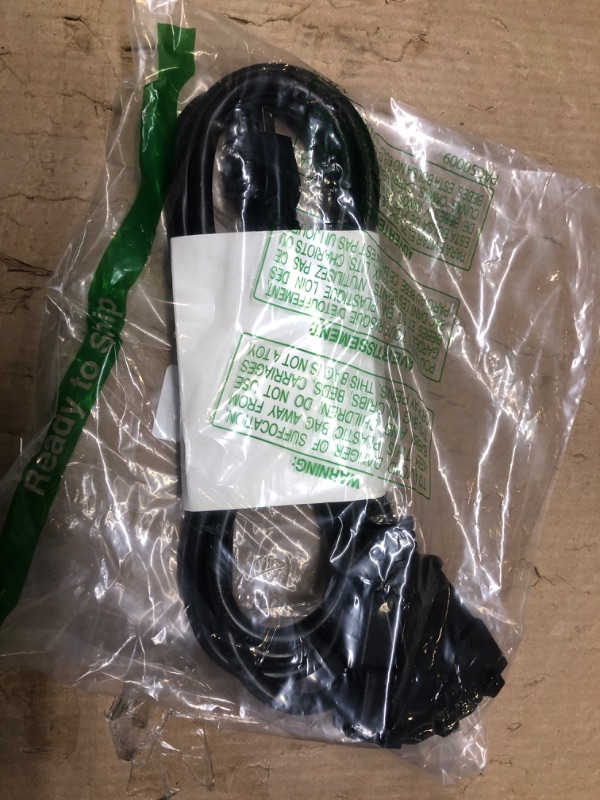 Photo 2 of 10FT 12/3 Outdoor Extension Cord, Heavy Duty 3-Outlet SJTW Indoor/Outdoor Three-Prong Power-Cord 12-Gauge Grounded 15-Amp 1875 Watts