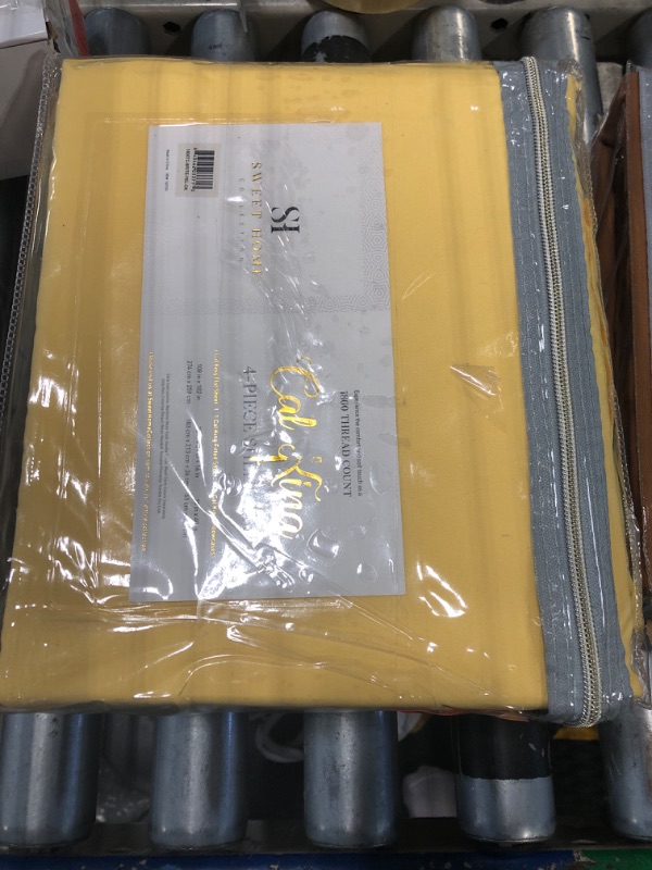 Photo 1 of 4 Piece Deep Pocket Bedroom Bed Sheet Set California King - Yellow