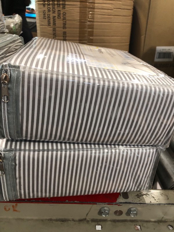 Photo 1 of ***2 packs***Cal King Size Bed Sheets - 6 Piece 1500 Supreme Deluxe Collection Deep Pocket Ultra Soft California King Sheet Set Bedding - 2 Extra Pillow Cases, California King, Classic Stripe Gray