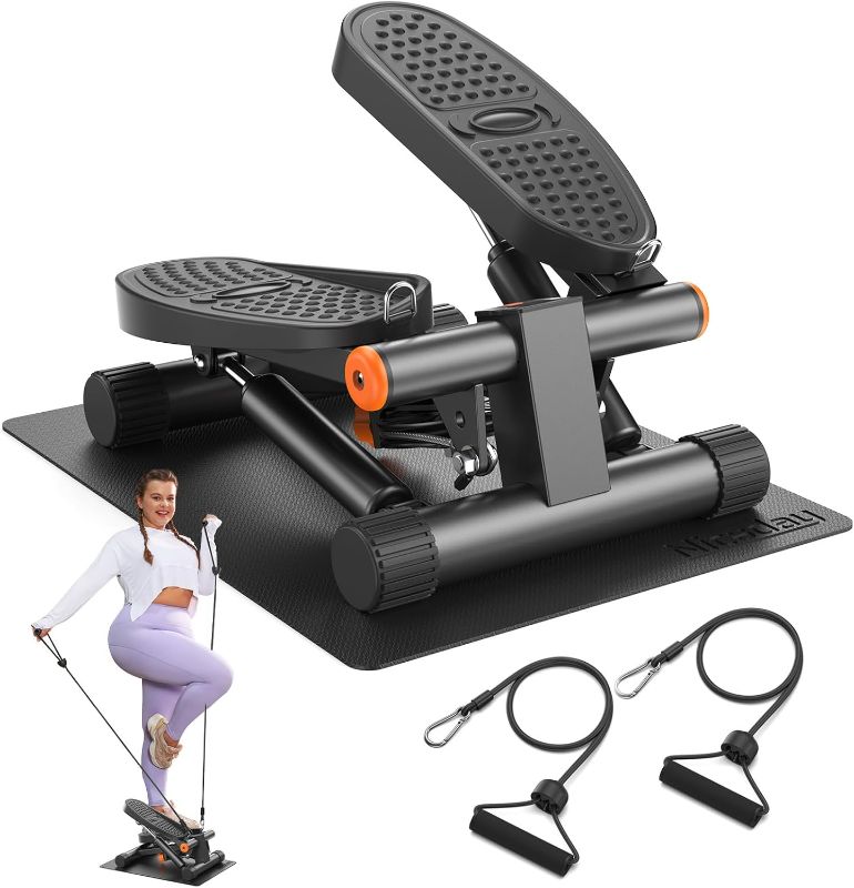 Photo 1 of Niceday Steppers for Exercise, Stair Stepper with Resistance Bands, Mini Stepper with 300LBS Loading Capacity, Hydraulic Fitness Stepper with LCD Monitor