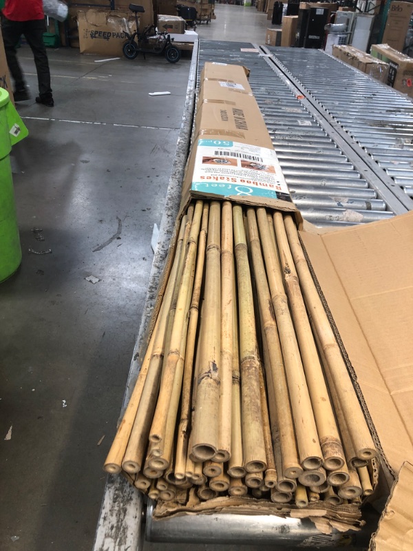 Photo 2 of 50 Pack 8ft Bamboo Plant Stakes for Wood Garden Sticks?Wooden Plant Supports?Bamboos?Bamboo Trellis?Crafts, More Size Choices 8"/12"/16"//2'/3'/4'/5'/6'/8'