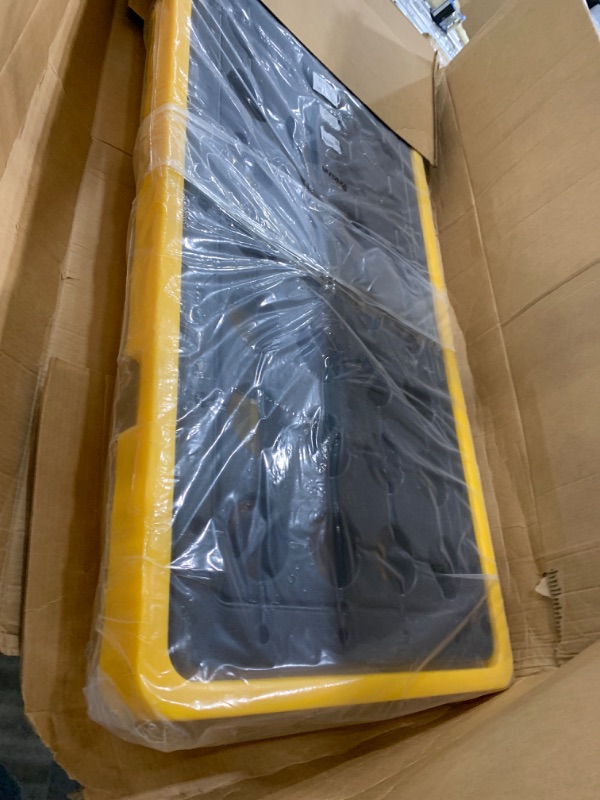 Photo 1 of Pinkunn Spill Platform Spill Containment Platform with Grating Stackable Modular Platform with Drain Outlet Modular Platform Pallets Spill Containment Tray (1 Pack,51x27x6")