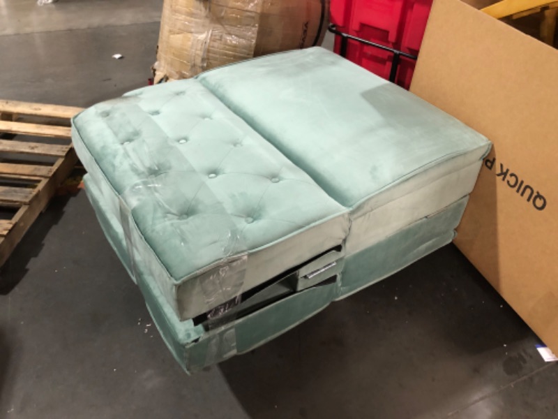 Photo 2 of ***USED - DIRTY - NO PACKAGING - MISSING LEGS - SEE PICTURES***
Novogratz Tallulah Memory Foam Light Green Velvet Futon