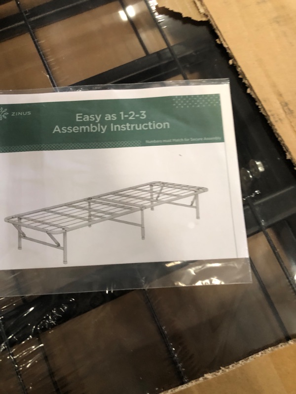 Photo 1 of *NOT A REGULAR TWIN, WILL NOT FIT A REGULAR TWIN SIZE MATTRESS*
ZINUS SmartBase Tool-Free Assembly Mattress Foundation, 14 Inch Metal Platform Bed Frame, No Box Spring Needed, Sturdy Steel Frame, Underbed Storage, Twin XL Black Twin XL Tool-free Assembly 