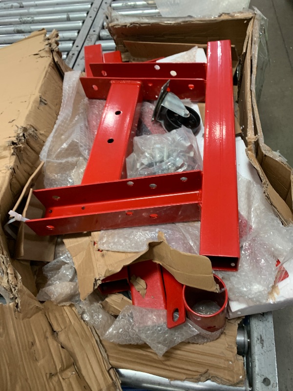 Photo 1 of YITAMOTOR Engine Stand, 2000lbs Capacity Engine Motor Stand with 360 Degree Rotating Head, Heavy-Duty Engine Lift Stand with 6 Swivel Casters, 4 Adjustable Arms, Red