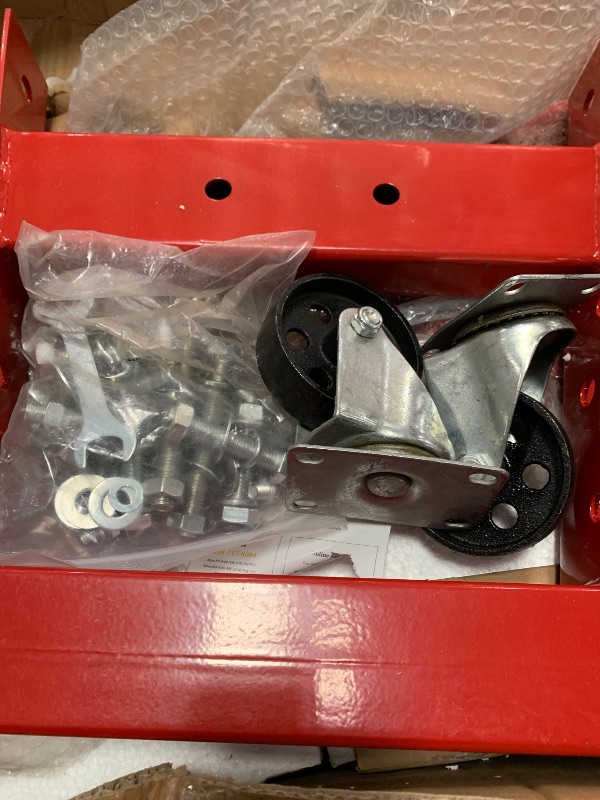 Photo 1 of YITAMOTOR Engine Stand, 2000lbs Capacity Engine Motor Stand with 360 Degree Rotating Head, Heavy-Duty Engine Lift Stand with 6 Swivel Casters, 4 Adjustable Arms, Red