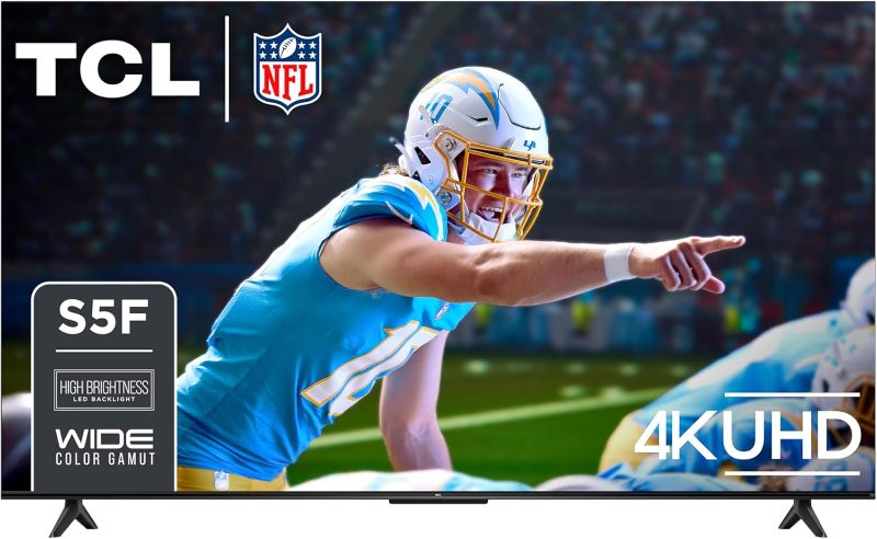 Photo 1 of **LINE THRU SCREEN **TCL 55-Inch Class S5 UHD 4K LED Smart TV with Fire TV (55S551F, 2024 Model), Dolby Vision, HDR PRO+, Dolby Atmos, Alexa Built-in with Voice Remote, Apple AirPlay 2 Compatibility, Streaming Television
