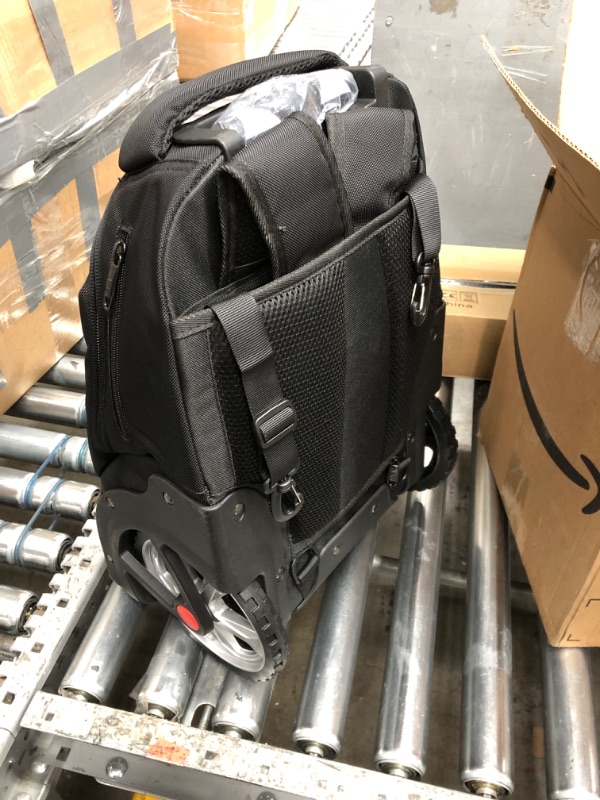 Photo 1 of Rolling ,Waterproof Backpack with Wheels for Business, College Student and Travel Commuter, Carry on Backpack with Laptop Compartment, Fit 17 Inch Laptop, Wheeled Backpack for Adults