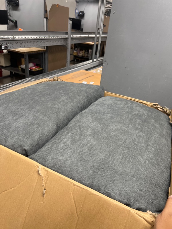 Photo 2 of **box 4 of 4 ONLY**CABSETT Modern Large L-Shape Sectional Sofa Set, Design with Feather Filling Settee, Convertible Chaise Couch with Reversible Chaise for Living Room, Dark Gray