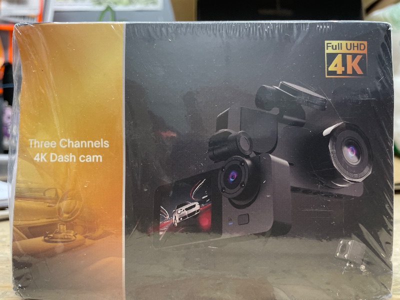 Photo 2 of 3 Channel 4K Dash Cam, Dash Cam Front and Rear Inside, Dash Camera for Cars, Triple Car Camera, Three Way Dashcam with 32GB Card,Built-in G-Sensor, 24Hr Parking,WDR,Loop Recording