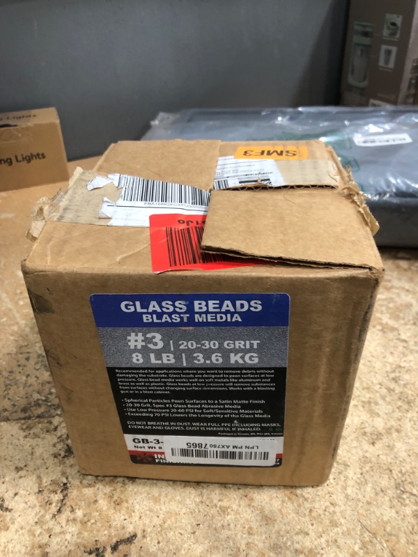 Photo 2 of #3 Glass Beads - 8 lb or 3.6 kg - Blasting Abrasive Media (Very Coarse) 20-30 Mesh or Grit - Spec No 3 for Blast Cabinets Or Sand Blasting Guns - Large Beads for Peening and Finishing