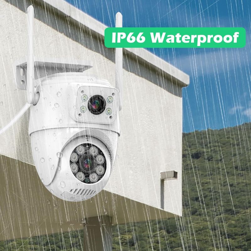 Photo 2 of  ?Dual Lens Linkage? 6MP Security Camera Outdoor, WiFi Security Camera,Outdoor Camera Wireless,360°View,IP66 Waterproof,Human Detection