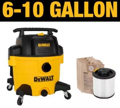 Photo 1 of 
DEWALT
3-Pack Disposable Bag and Standard Cartridge Filter Combo Pack for 6-10 Gallon Wet/Dry