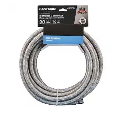 Photo 1 of ***STOCK PHOTO REFERENCE ONLY***EASTMAN 20-ft 1/4-in Compression Inlet x 1/4-in Compression Outlet Stainless Steel Ice Maker Connector