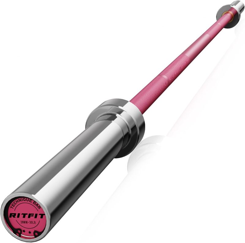 Photo 1 of *PHOTO FOR REFERENCE** RITFIT 4ft/4.8ft/6ft Olympic Barbell for Strength and Weightlifting Training - 2 Inch Olympic Bar for Squat, Deadlift, Curl, Bench Press, Overhead Press - 350lbs/500lbs Capacity with Weight Plates
