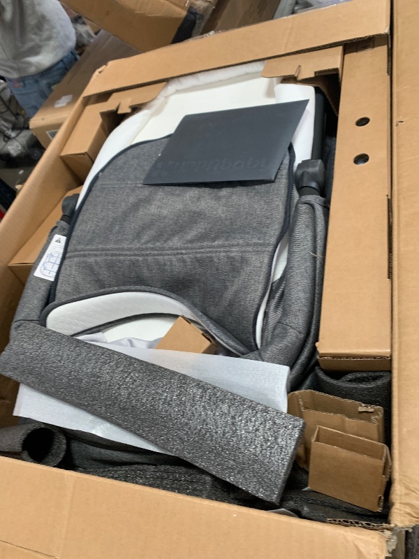 Photo 2 of * MISSING PARTS* UPPAbaby Vista V2 Stroller / Convertible Single-To-Double System / Bassinet, Toddler Seat, Bug Shield, Rain Shield, and Storage Bag Included / Greyson (Charcoal Mélange/Carbon Frame/Saddle Leather)