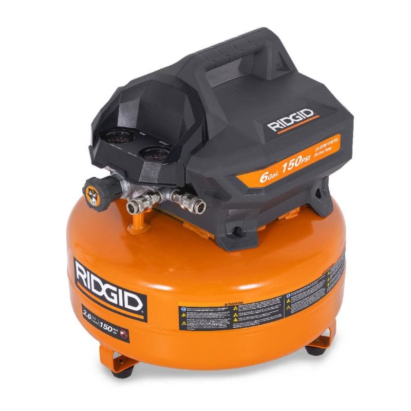 Photo 1 of *TURNS ON, TANK DOES NOT FILL, IF YOU KNOW HOW TO FIX AIR COMPRESSORS, THIS AUCTION IS FOR YOU.*
RIDGID 6 Gal. 150 PSI Portable Electric Pancake Air Compressor