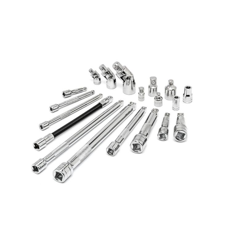 Photo 1 of 1/4 in., 3/8 in. and 1/2 in. 144-Position Ratchet and Accessory Set in EVA (22-Piece)