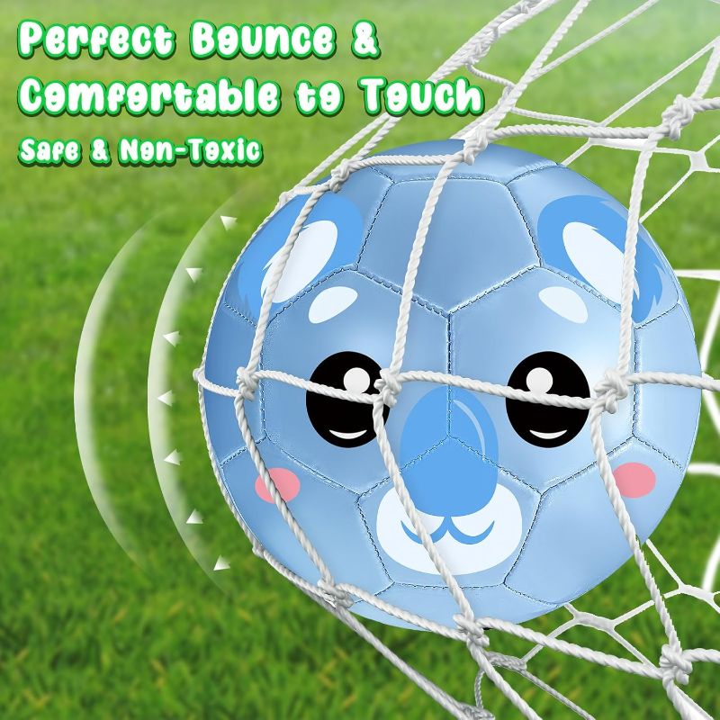 Photo 1 of   Kids Soccer Ball with Pump Cute Cartoon Farm Animal Forest Animal Indoor Outdoor Sports Ball Toys for Child Toddler Back to School Gift, 4 Designs(Animal Style)