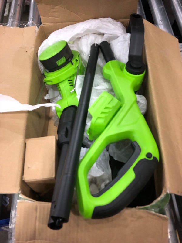 Photo 2 of *** Missing Battery and Charger ***
SUNCHERS 12-inch 20V Cordless String Trimmer with Charger, 2 X 2.0Ah Battery Powered Grass Mover with Auto Line Feed, 2 in 1 Lawn Edger with 8 Pcs Grass Cutter Spool Line and 2 Spool Cap, Green