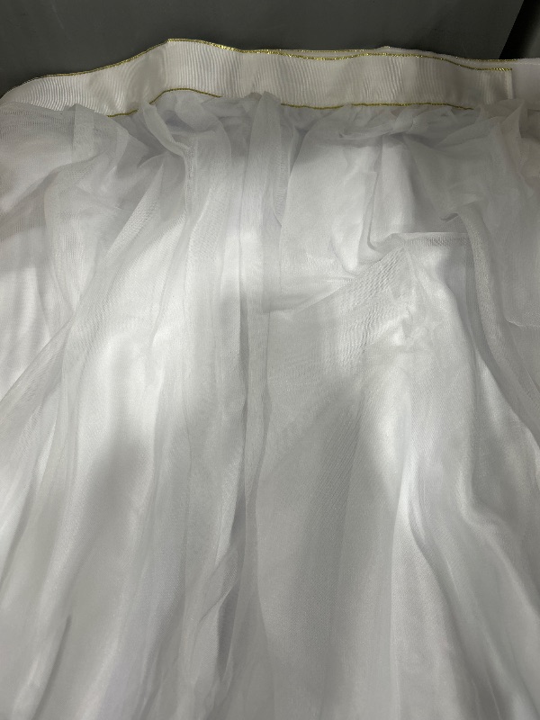 Photo 2 of 1 - Table Skirt for 6 Foot Table,  White Tulle Skirt, Rectangle Table Skirting  White Cloth Back Layer 