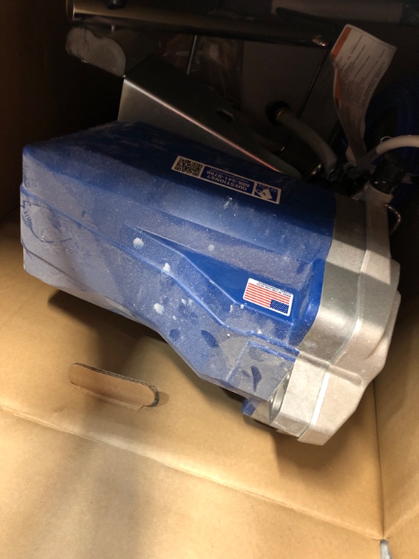 Photo 4 of ***HEAVILY USED AND DIRTY - DOESN'T POWER ON - UNABLE TO TROUBLESHOOT - SEE PICTURES - LIKELY MISSING PARTS***
Graco 17G180 Magnum ProX19 Cart Paint Sprayer, Blue & white