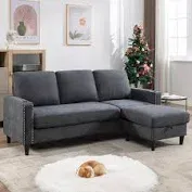 Photo 1 of ** box 1 of 2 only ** CONVERTABLE COUCH SECTIONAL UNKNOWN BRAND. COLOR BLACK. PICTURE IS ONLY A SIMILAR EXAMPLE