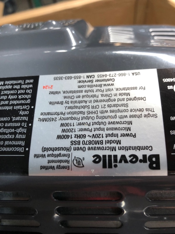 Photo 3 of **MAJOR DAMAGE DENTS IN THE SIDE BUT STILL FUNCTIONAL**
Breville USA RM-BMO870BSS1BUC1 Breville RM-BMO870BSS, The Combi Wave 3 in 1, Brushed Stainless Steel (Renewed)