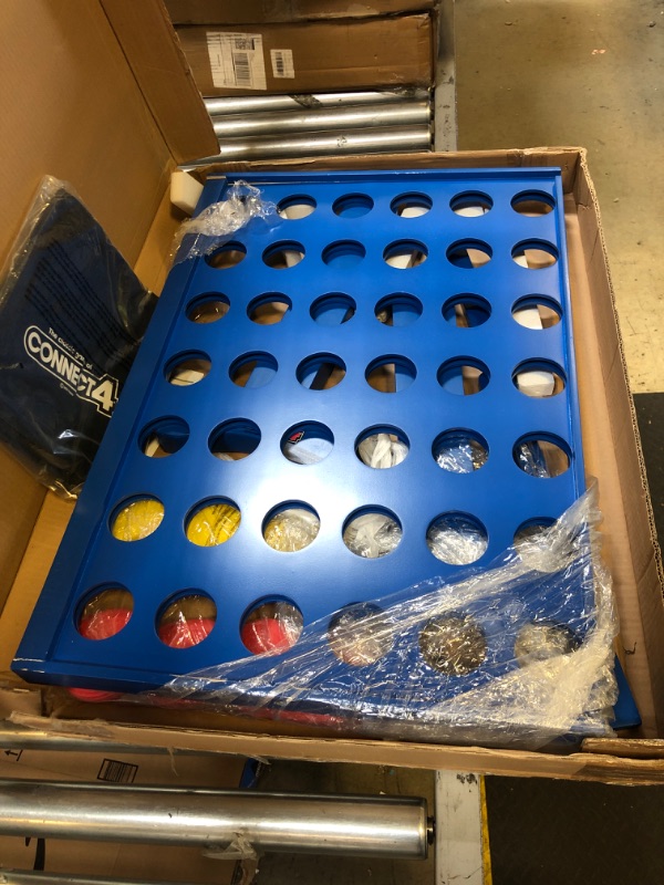 Photo 3 of Giant Connect 4: Hasbro's Original Connect4 Game Super-Sized - 31.5 inch Wooden Official Four in a Row Board Game - Indoor or Outdoor Connect4 Fun for Adults and Family